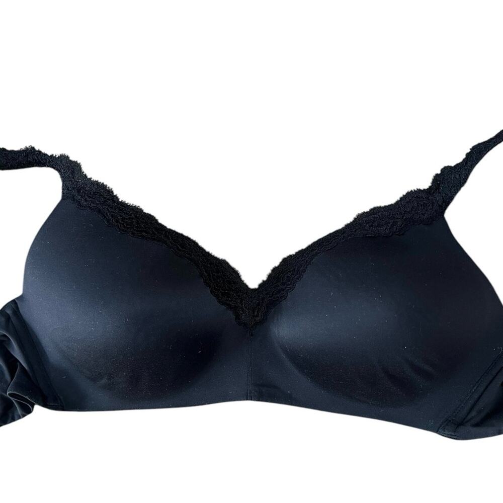 <<Wacoal 856301 Softly Styles Wire Free T-shirt Black Bra – 38D - Picture 7 of 8